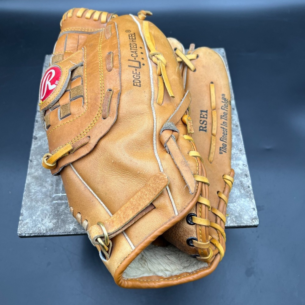 Vtg Rawlings RSE1 Special Edition Baseball Glove Fastback Edge-U-Cated Heel Tan